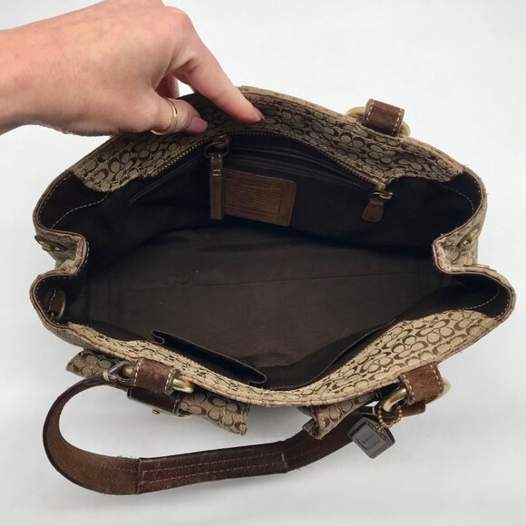 Coach Dark Brown & Khaki Monogram Canvas Vintage Soho Satchel Bag 3646 - Picture 10 of 11